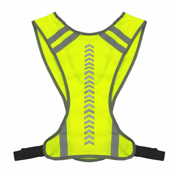 Refleksvest i høy synlighet, gul, for løping med armbånd