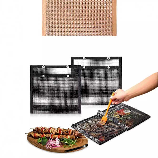 2-pak Grillposer / Netposer til Grillning - Forskellige Størrelser, Sort