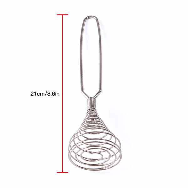 Rustfritt stål fjær eggvisp håndspiral eggvisp egg elastisk spiral matlagingsverktøy