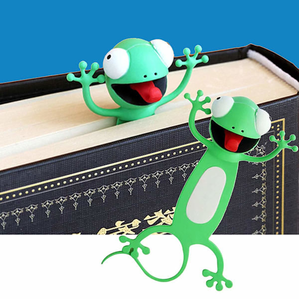 3 kpl Wacky Bookmark Pals -kirjanmerkit 3D (kissa, susi ja gekko)
