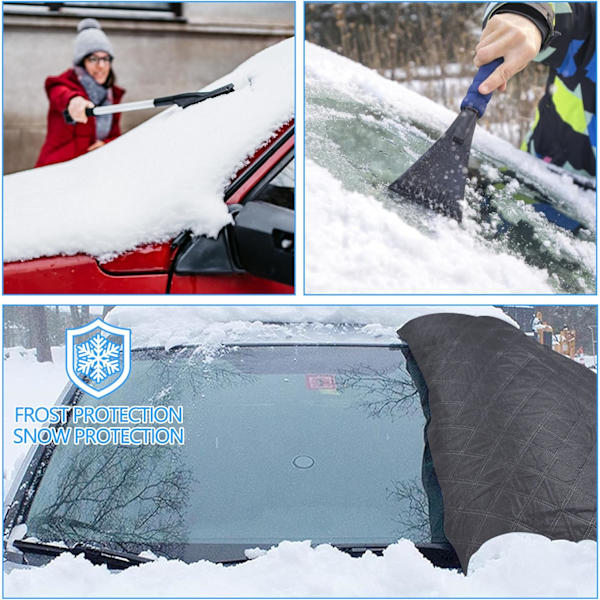 Bilruta Skydd, Anti-Frost/Snö/Is på Vintern, Anti-Sol UV/Vatten/Damm på Sommaren, Tjockt Skyddande Vindruteskydd