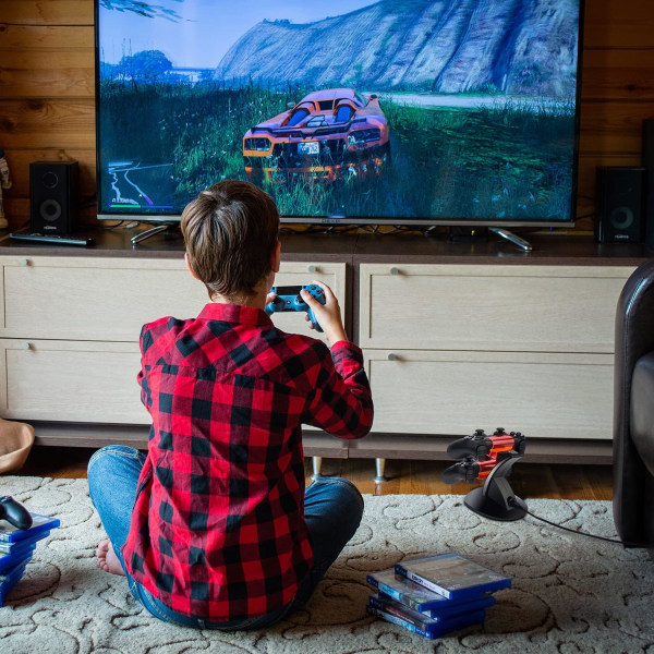 Kontrollerlader Kompatibel med PS4, ZB ZealBoom Playstation 4 Spill Dualshock 4 Dokk Lader Stativ Holder for PS4, PS4 Slim, PS4 Pro Kontroller