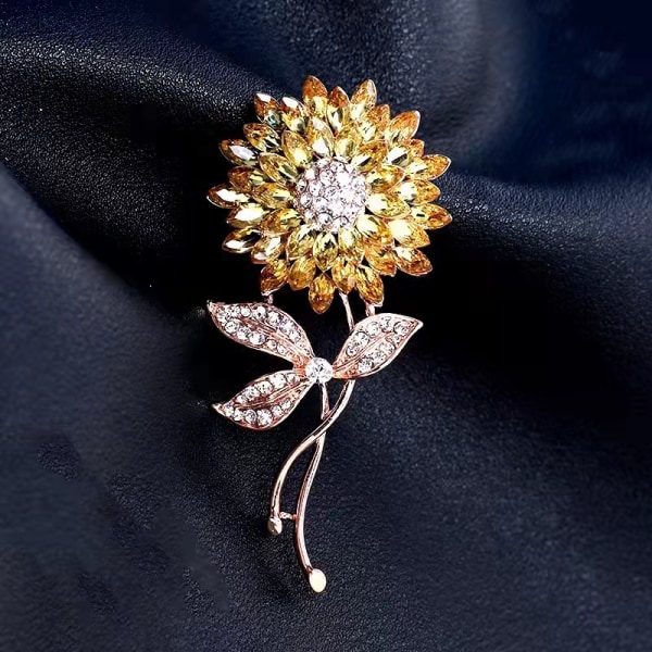 Solros Brosch Dam Pin Mode Österrikiska Kristall