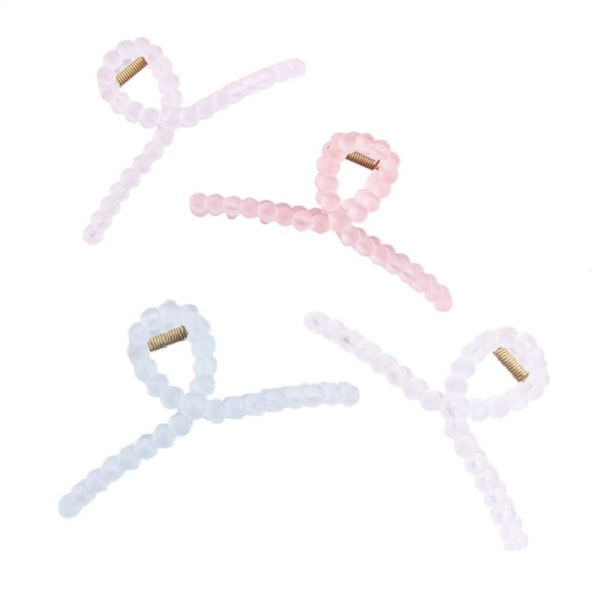 4 stk. skridsikre, matte, klare hårklemmer til kvinder, Grab Clip Back Head Plate Hair Shark Clip, akryl frostede hårklemmer hårnåle hårtilbehør
