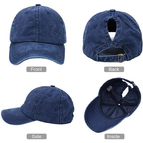 Kvindes Ponytail Baseball Kasketter Mode Ensfarvet Kasket Retro Unisex Visirer Slibkant Gør Gammel Hat