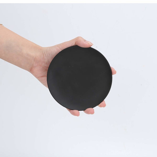 Svart järnplatta ljusstake set om 3