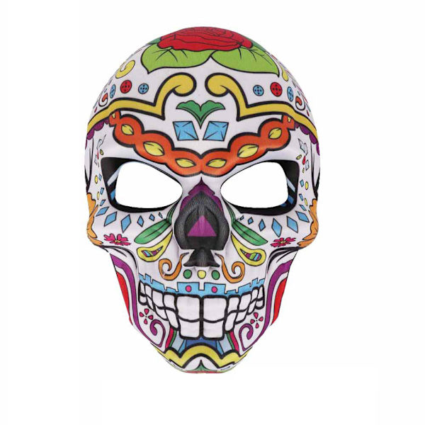 Halloween Día de Muertos Sukkerkranie Kostume Maske Día de Muertos Udklædning (Blomster)