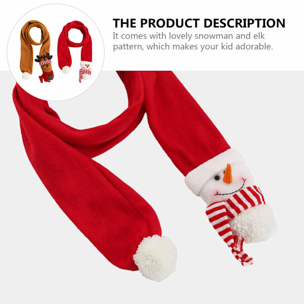 2-pack Jultemadesign Halsscarf Rensa Spets Halsduk Jul Stil Söta Snögubbe Halsduk Krage Halsduk Jul Lång Halsduk God Jul