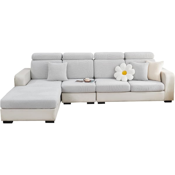 Jianyana Universal Jacquard L Form Elastisk Sofa Seteputetrekk, Slitasjebestandig møbelbeskytter for puter av sjeselong M Baktrekk
