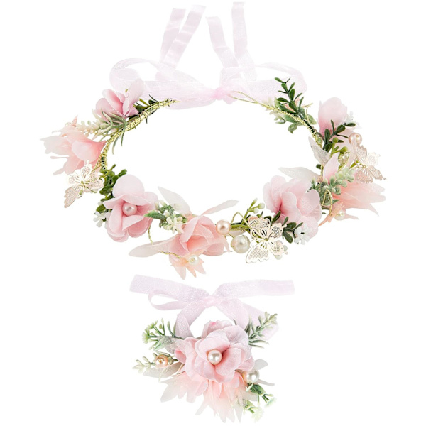 Blomsterkrone Hårbøjle, Blomster Hårbånd Hovedbeklædning Hårbånd Blomsterguirlande