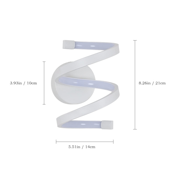 LED-vägglampa, inomhusvägglampa 18W 2000LM, modern vägglampa för sovrum, hall, kontor, 6500K kallvitt ljus