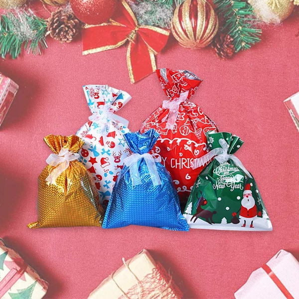 Julgåvopåsar med dragsko 30 st assorterade