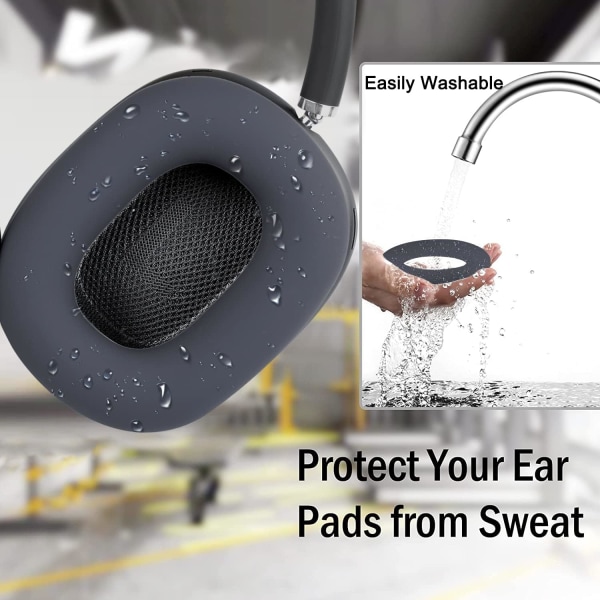 Silikoniset suojapehmusteet AirPods Max -kuulokkeille, hienkestävät, helposti pestävät, kestävät Dark Blue