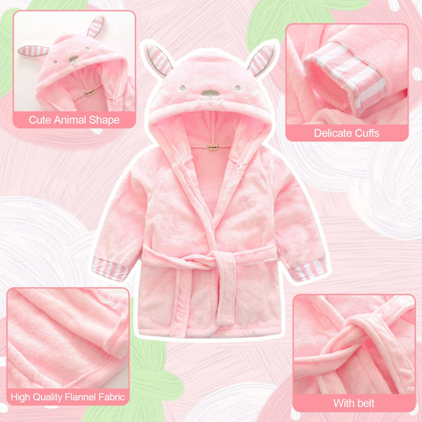 Baby Badrock med Huva Pojkar Flickor Badrock för Barn 3-4 År, Rosa