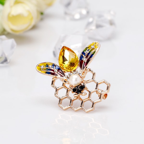 Rhinestone söpö hyönteinen mehiläinen rintaneula rintaneula huivi klipsi