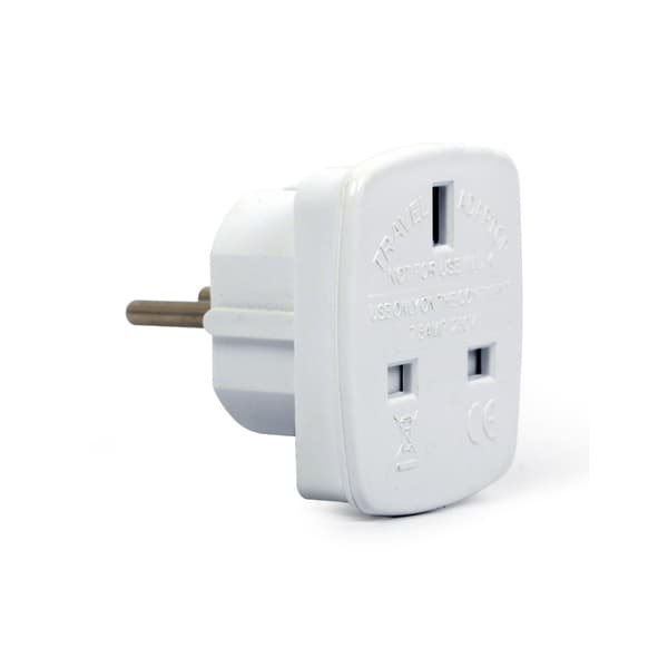 Adapter för EU Schuko 7,5A / Reseadapter England EU White 178