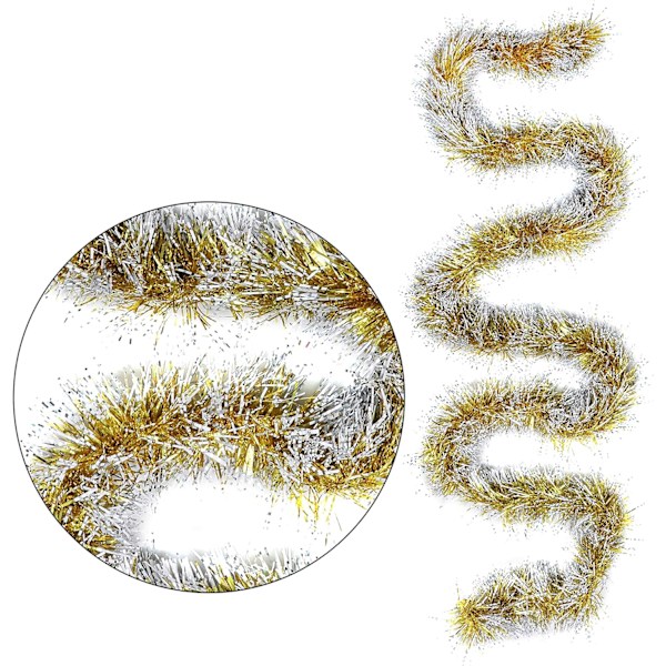 Julgransgirlander Julgransdekorationer Cirka 2 Meter - Glittrande Julgirlander med Silverglitter för Jul, Festivaler
