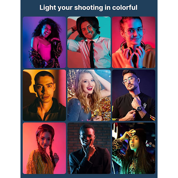 RGB Videoljus, VL49 Mini 360° Full Color Kameraljus, 2500K-9500K Laddningsbara Fotograferingslampor, LED-Panel Fotograferingsbelysning