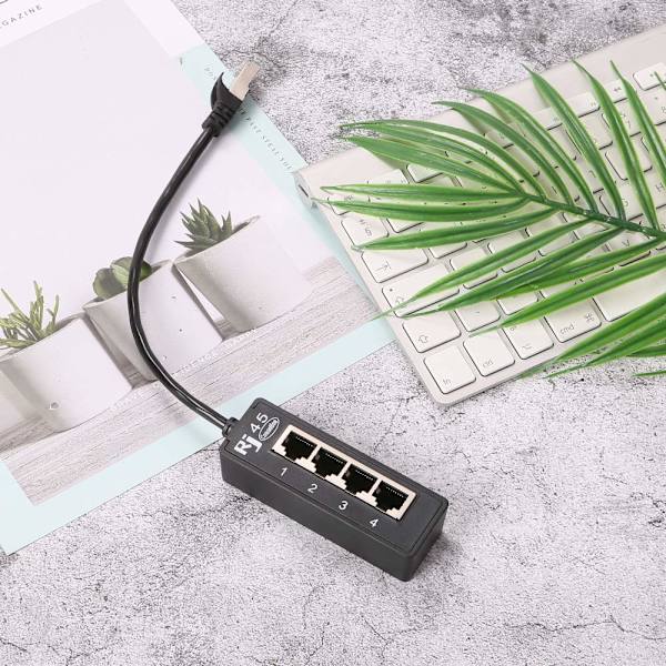 RJ45 Ethernet-splitterkabel, RJ45 1 han til 4 x hun, Cat5