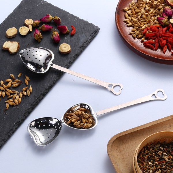 10 stk. hjerteformet te-infuser - rustfrit stål