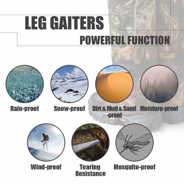 Hunting Leg Gaiters Vattentäta Camo Snöskoskydd (L)