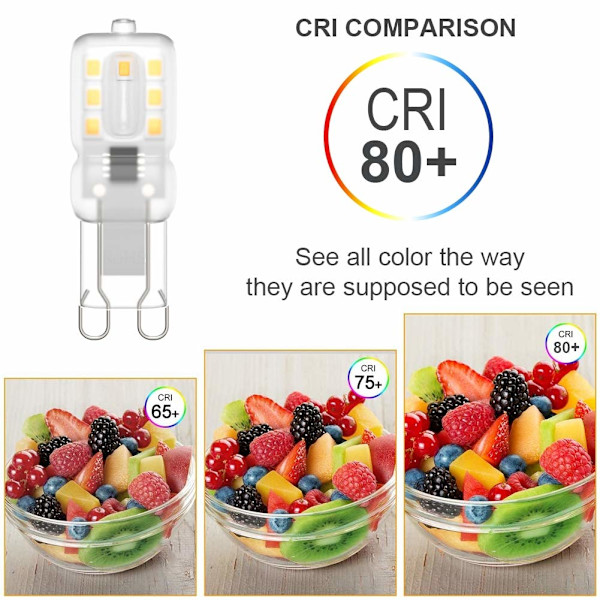 G9 LED-lampa, 220V Naturligt vitt 5500K 3W 8-pack