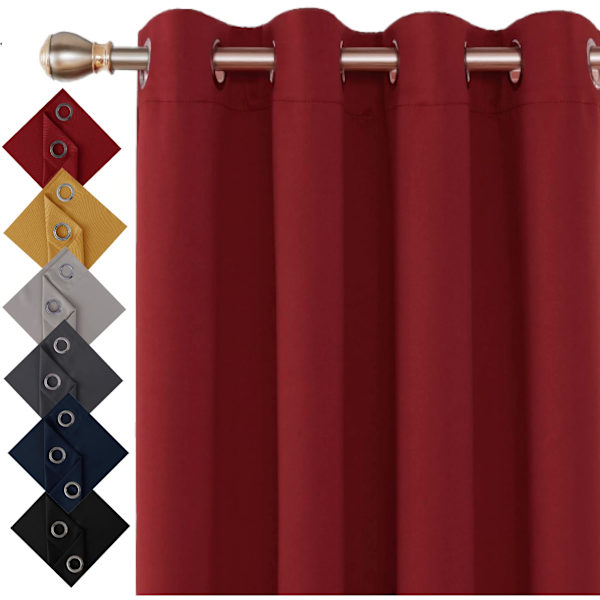 Ring Eyelet Gardiner 52x54\" Oker 2 Paneler (132W x 137cmL, Rød)