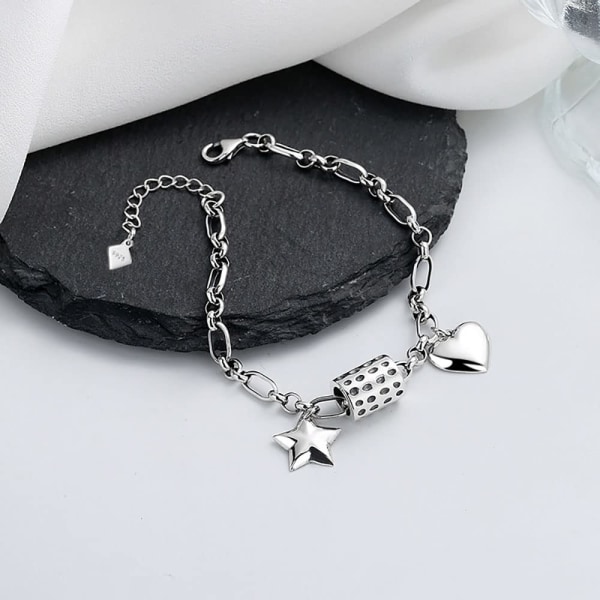 Armband för kvinnor Sterling Silver Personligt kärleksstjärnhänge Armband och utsökta handprydnader