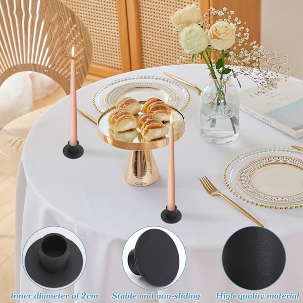 4-pack ljusstakar Ljusstake Metall Ljusstativ för avsmalnande ljus Retro Ljusstake Matt Svart avsmalnande Ljusstake 5,5 x 2,8 cm
