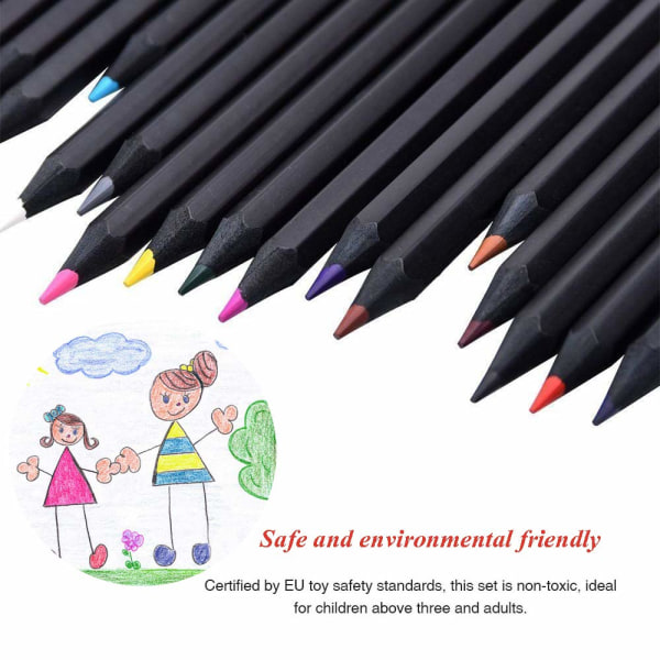 24 färgpennor set för vuxna barn, förvässade