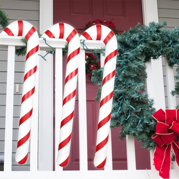 Oppustelige candy canes juledekoration, jul, udendørs, hoveddør, candy canes, juletræsdekoration