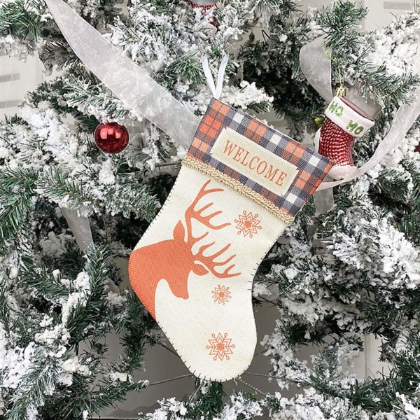 2 pakke julestrømper, rutete dekor