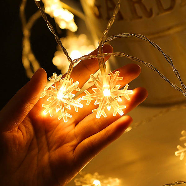 Snöflinga Jultomte Ljusslinga 3M 20st LED Ljusslinga