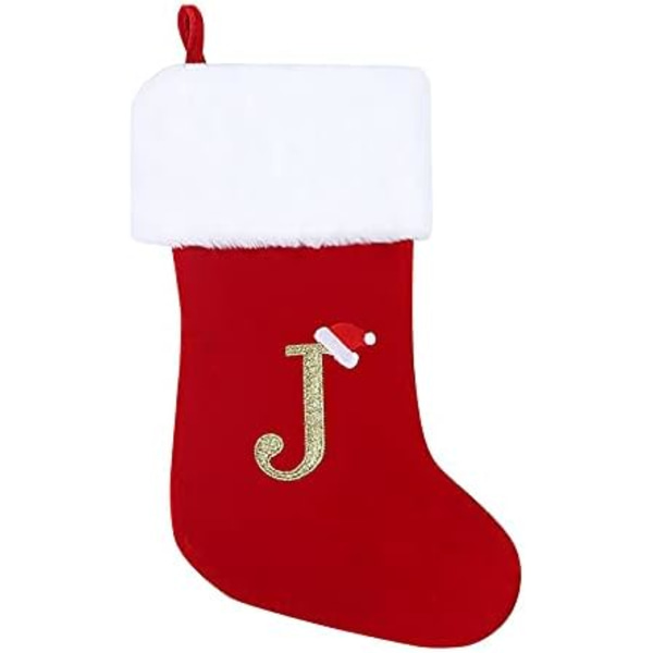 1 stk. 20 tommer Monogram jule strømper med bogstaver
