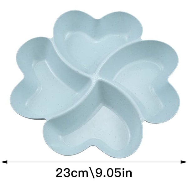 4 stk. Multi-brug Ruminddelte Bakker Skridsikre Serveringsfade til Fester 4 Sektions Genanvendelige Plastik Serveringsbakker 23 x 3 cm