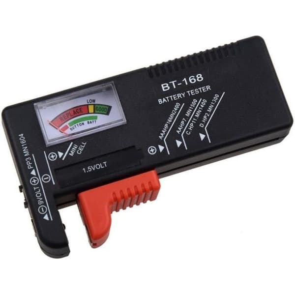 Universal batteritester - SODIAL - Generisk - Sort - AA / AAA / C / D / Knapcelle og 9V PP3 batterier