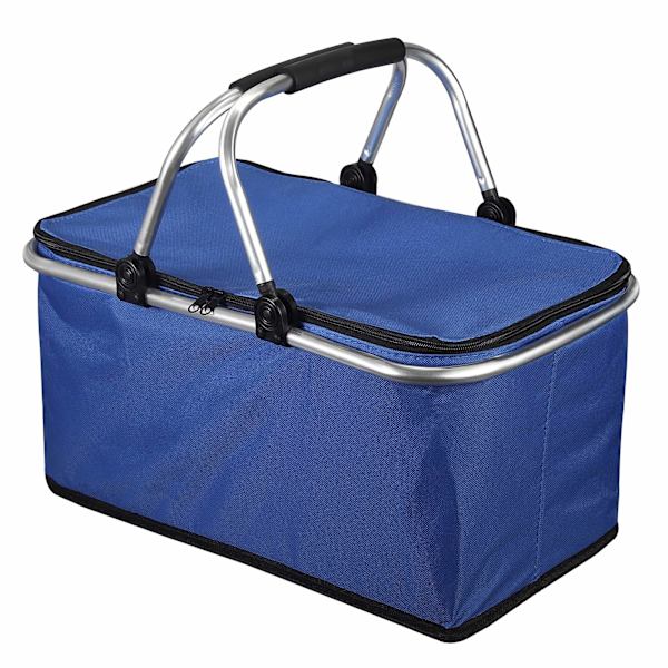 Hopfällbar picknickkorg med handtag, 32L med dragkedja vattentät