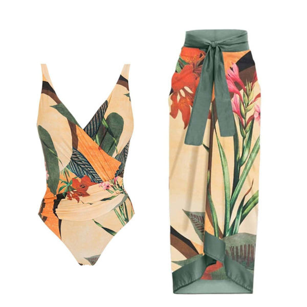 Baddräkt Topp Längre Dam 1 Del Baddräkt+1 Del Cover Bikini 2 Del Baddräkter Två Delar Tankini Set Lång Bål Baddräkter