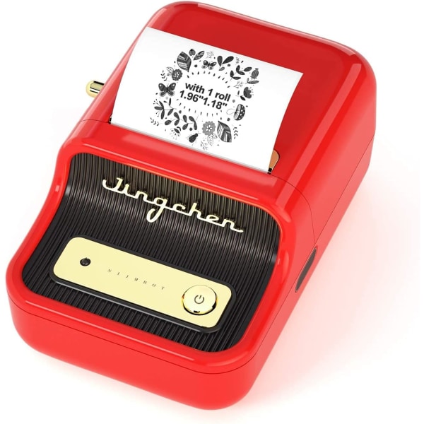 B21 Label Maker Machine, Bluetooth Stregkode Label Printer Udskrivningsstørrelse 20-50 mm, med 1 rulle Starter hvidt papir