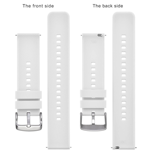Klockarmband 20mm - Snabbkoppling Silikonklockarmband för Män Kvinnor - Vit