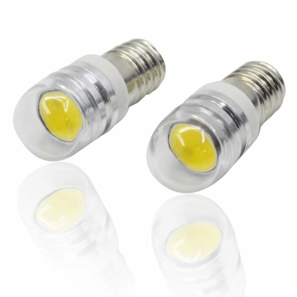 4pcs 12V E10 Base Socket LED Bulb 1.5W LED, 6000K Warm White