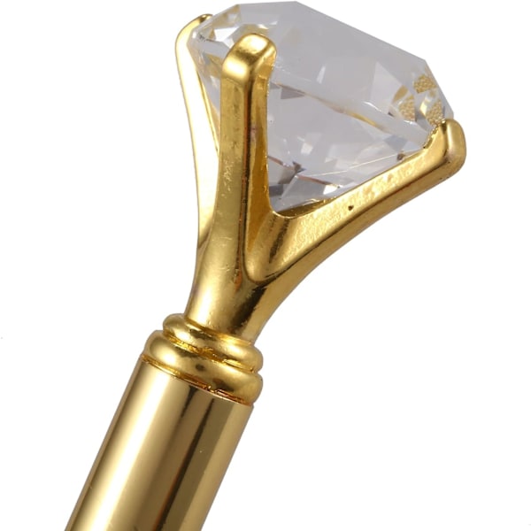 Metall kulepenn, mote kulepenn i glass med rhinestones, stilige skole- og kontorrekvisita, gull