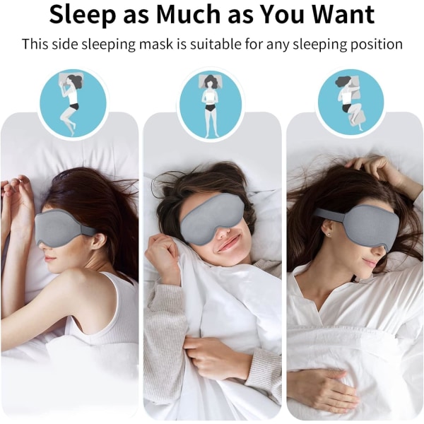 Sleep mask miehille, naisille, 3D-silmänaamio Ice Silk -nukkunaamio, pehmeä ja mukava, ei painetta silmiin, valoa estävä