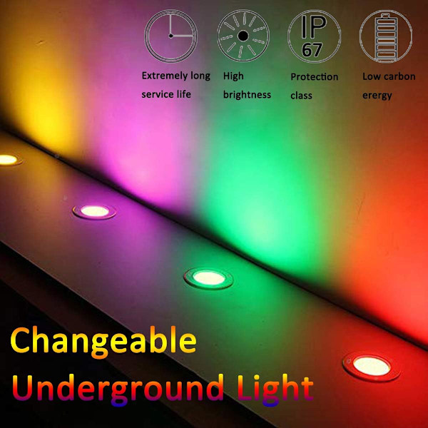 3W 12V P67 Vedenpitävä Maisemavalo (RGB) Punainen Valo