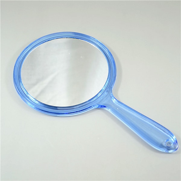 Sminkhandspegel, dubbelsidig 3X 1X förstoringsrund (blå)