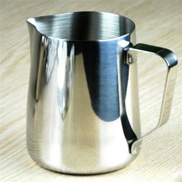 600 ml rustfritt stål kanne for å helle melk (sølv)