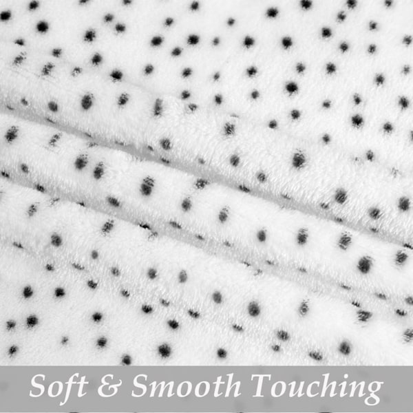 Babyfilt Set om 2 Fleece Pläd Vinter Ultralätt Mjuk Babyflanell för Baby Flicka Pojke Barn Vit & Grå 75 * 100CM