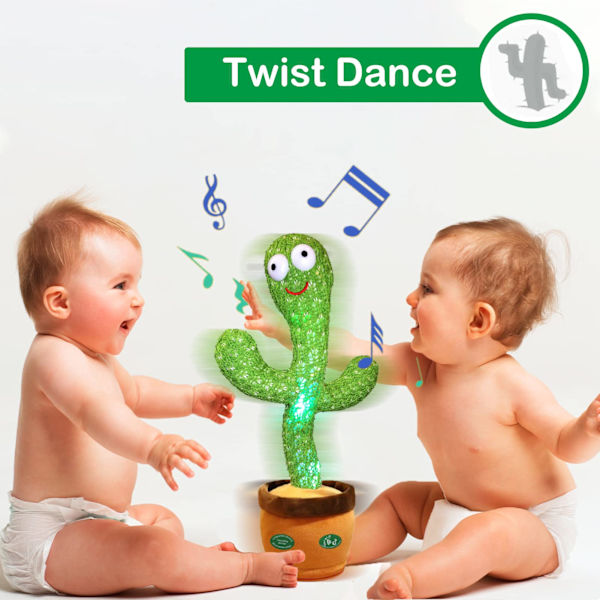 Dansende kaktus legetøj synger+gengiver+danser+optager+LED
