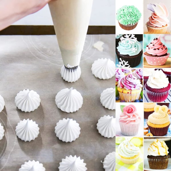 Oversize Rustfrit Stål Rose Blomster Sprøjteposer og Dysesæt - 6 stk Blomsterformede Frosting Dyser