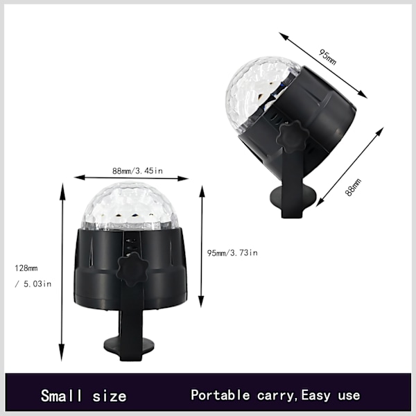 3W Mini LED Lys RGB Krystal Magisk Kugle LED 7 Farver Roterende